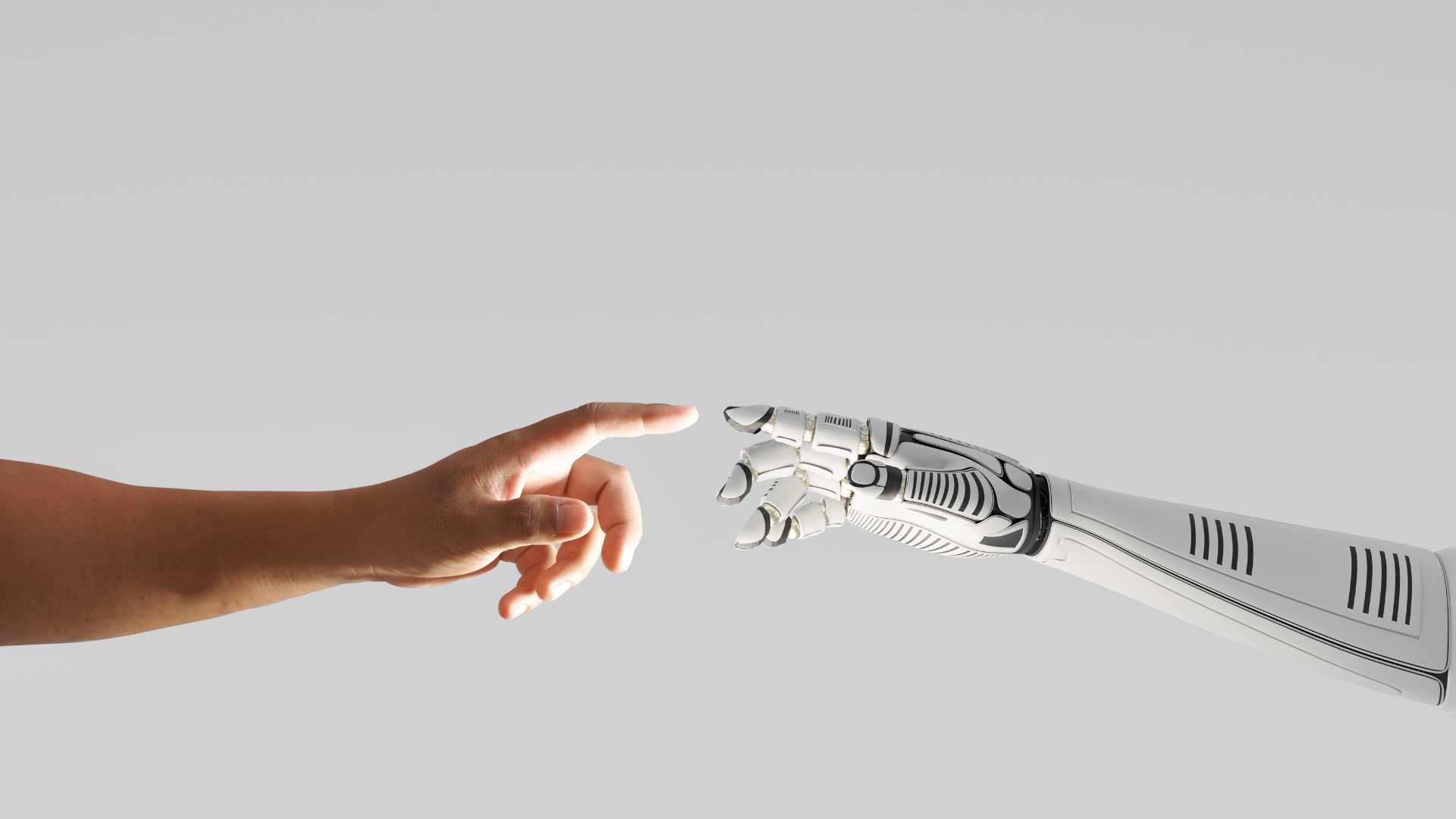 main humaine et main d'un robot